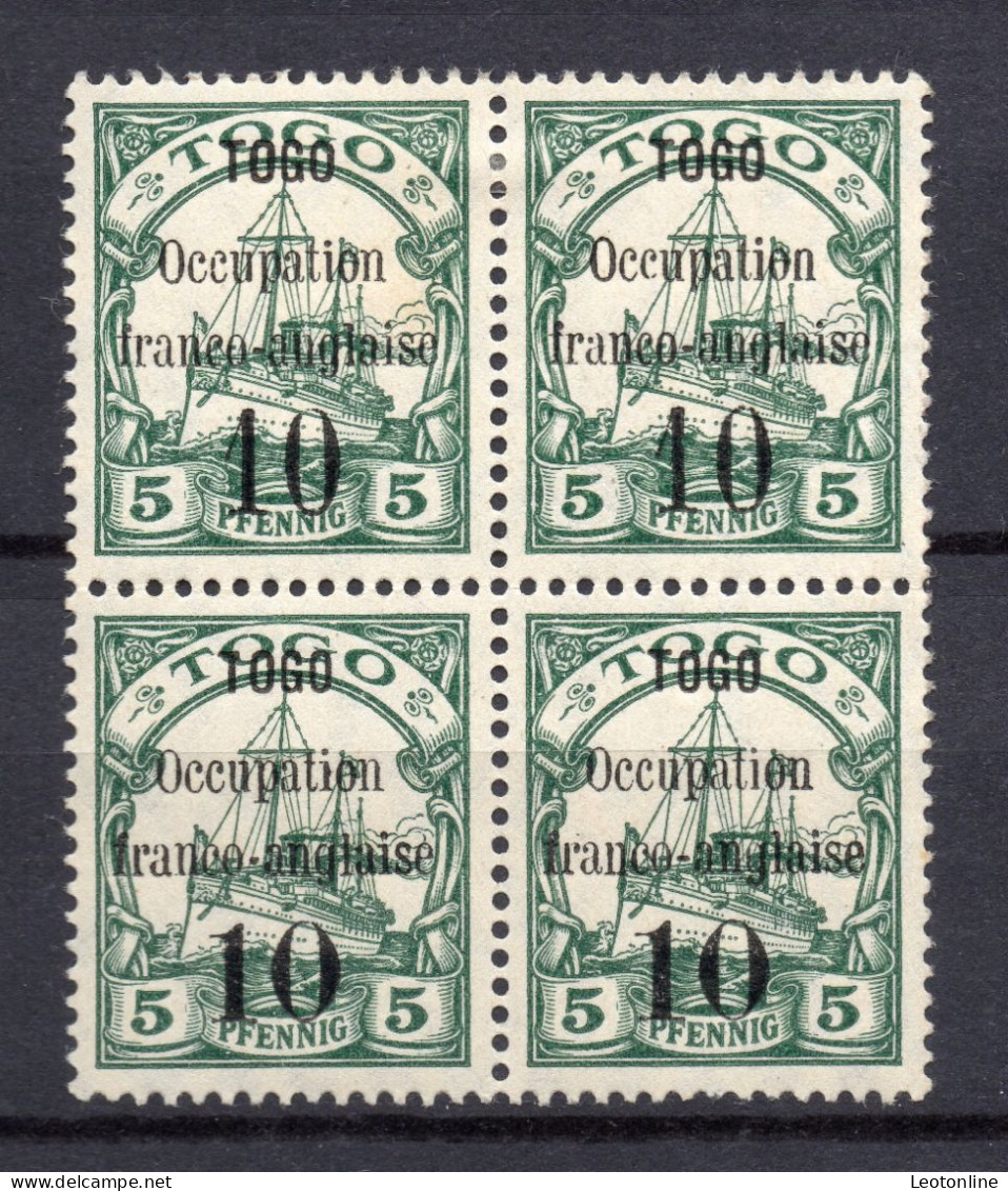 TOGO 1914 - OCUP. MILITAR Nº YVERT 24 Y 24A BLOC DE 2+2, NUEVOS CON SEÑAL - MH - Togo