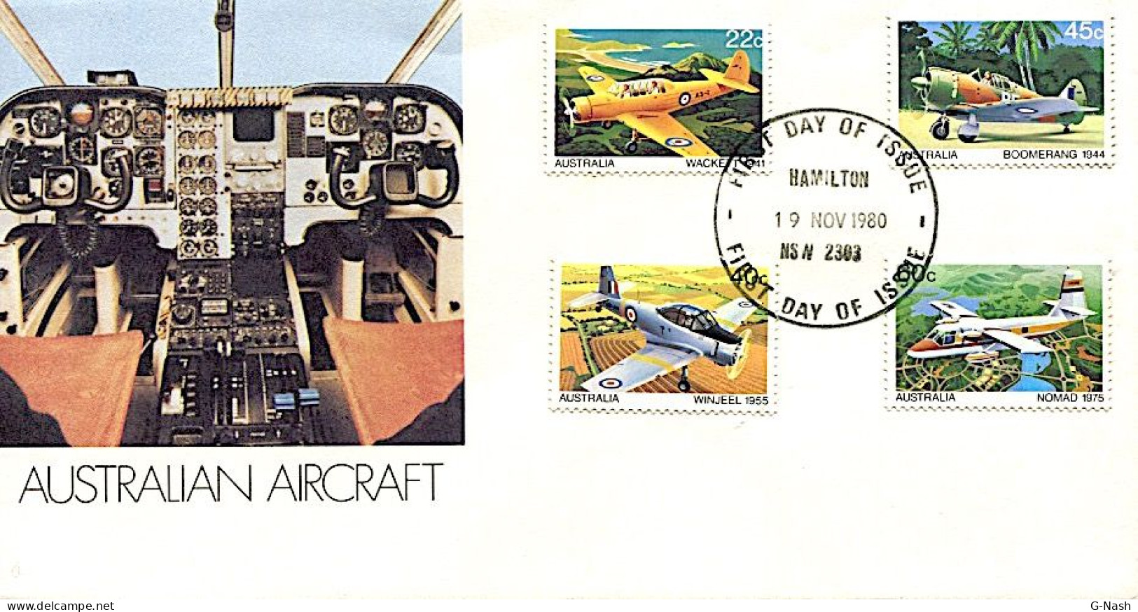 Australie - Enveloppe Premier Jour "Aviation Australienne" - Hamilton Le 19 Novembre 1980 - Postmark Collection