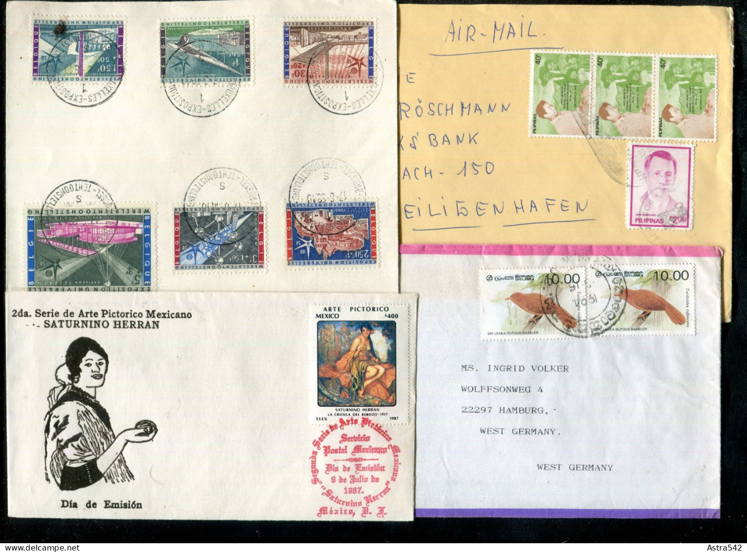 "WELTWEIT" Int. Belegeposten, Mit Rd. 80 Belegen, Vgl. Fotos (A1087) - Lots & Kiloware (mixtures) - Max. 999 Stamps