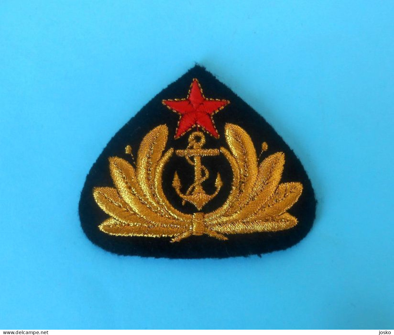 YUGOSLAVIA NAVY (JRM) Original Vintage Officiers Official Embroidered Cap Badge MINT CONDITION Yougoslavie Jugoslawien - Boten