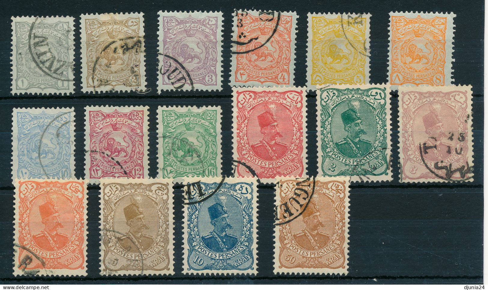 BF0671 / PERSIEN / IRAN  -  1899  ,  Löwe , Mossaffar-od-Din  -  Michel 110 - 125 - Iran