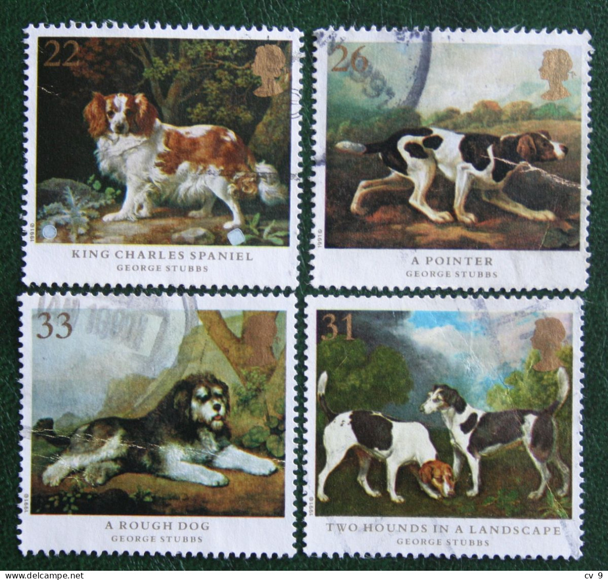 Dog Chien Hund Hunde (Mi 1305-1308) 1991 Used Gebruikt Oblitere ENGLAND GRANDE-BRETAGNE GB GREAT BRITAIN - Gebraucht