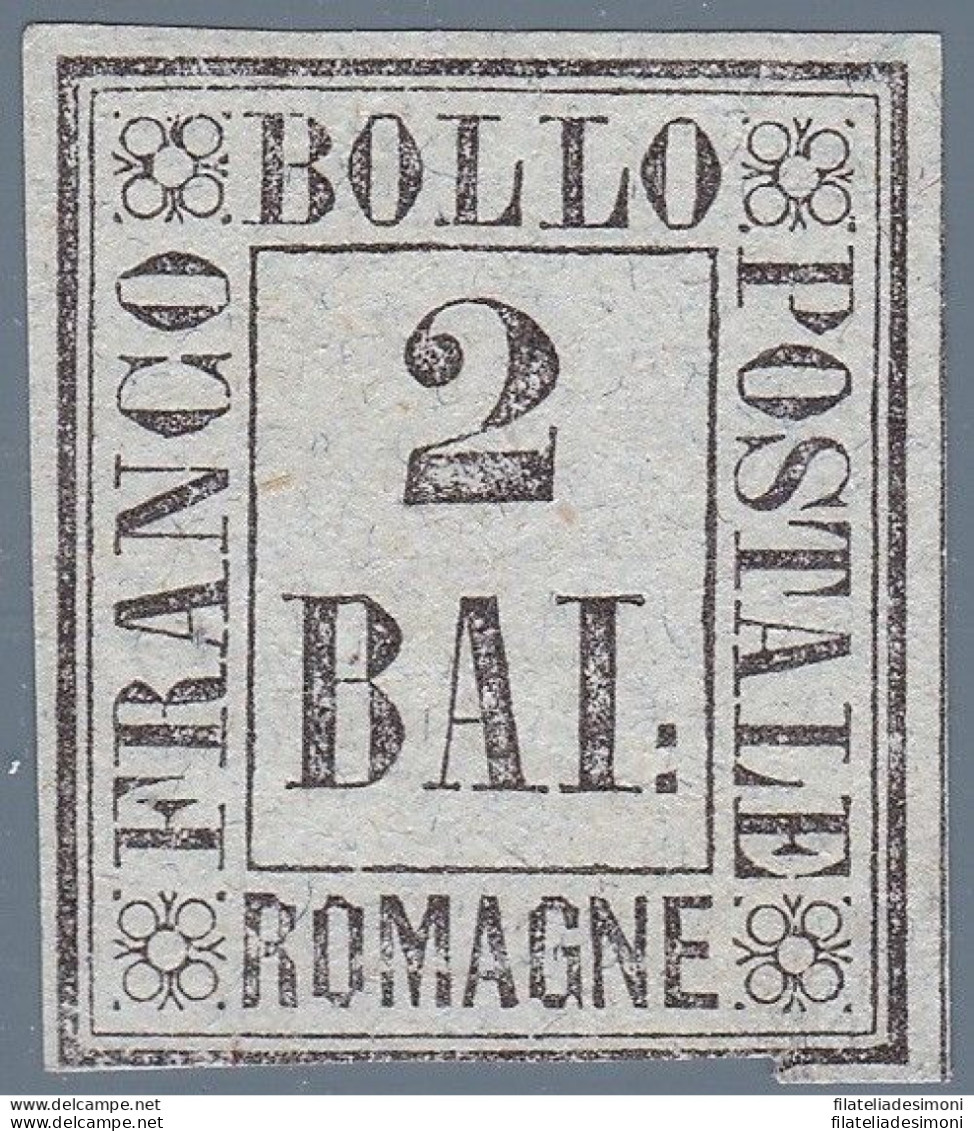 1859 Romagne, Prova Del 2 Baj (P2) EMESSO SENZA GOMMA Certificato Raybaudi - Romagne