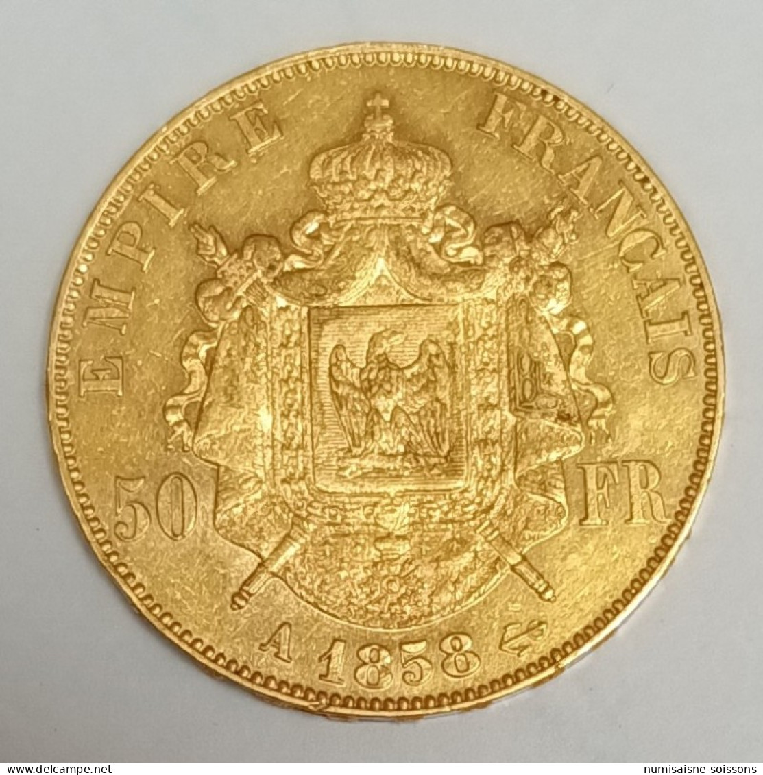 GADOURY 1111 - 50 FRANCS 1858 A - OR - NAPOLEON III - TETE NUE - TB+ - 50 Francs (goud)