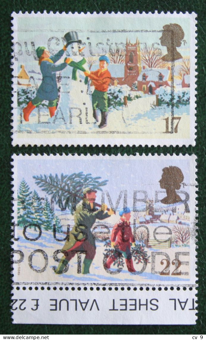 Natale Weihnachten Xmas Noel (Mi 1300-1301) 1990 Used Gebruikt Oblitere ENGLAND GRANDE-BRETAGNE GB GREAT BRITAIN - Usados