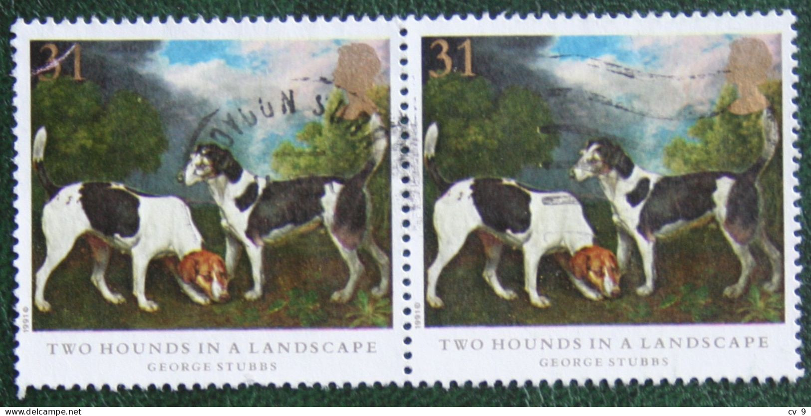 Pair Dog Chien Hund Hunde (Mi 1307) 1991 Used Gebruikt Oblitere ENGLAND GRANDE-BRETAGNE GB GREAT BRITAIN - Used Stamps