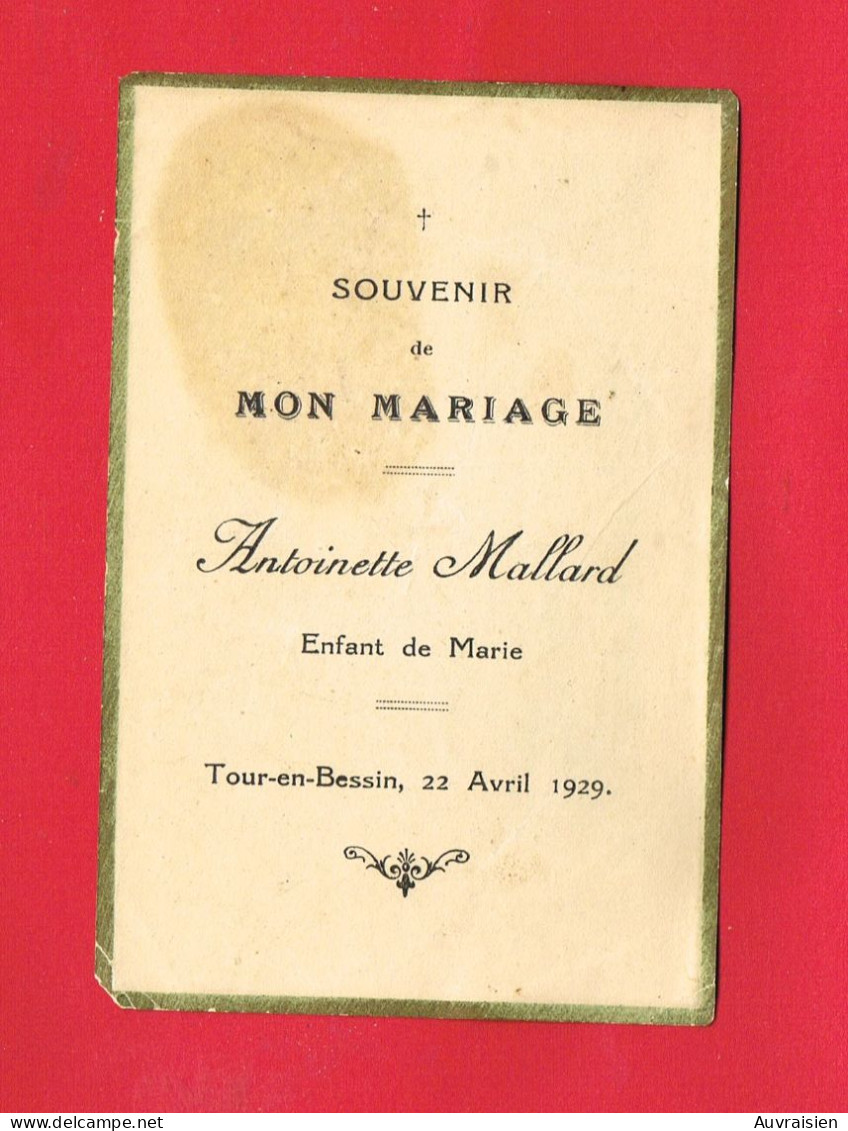 Image Pieuse ... Généalogie ... Mariage Antoinette MALLARD Enfant De Marie TOUR EN BESSIN Calvados - Wedding