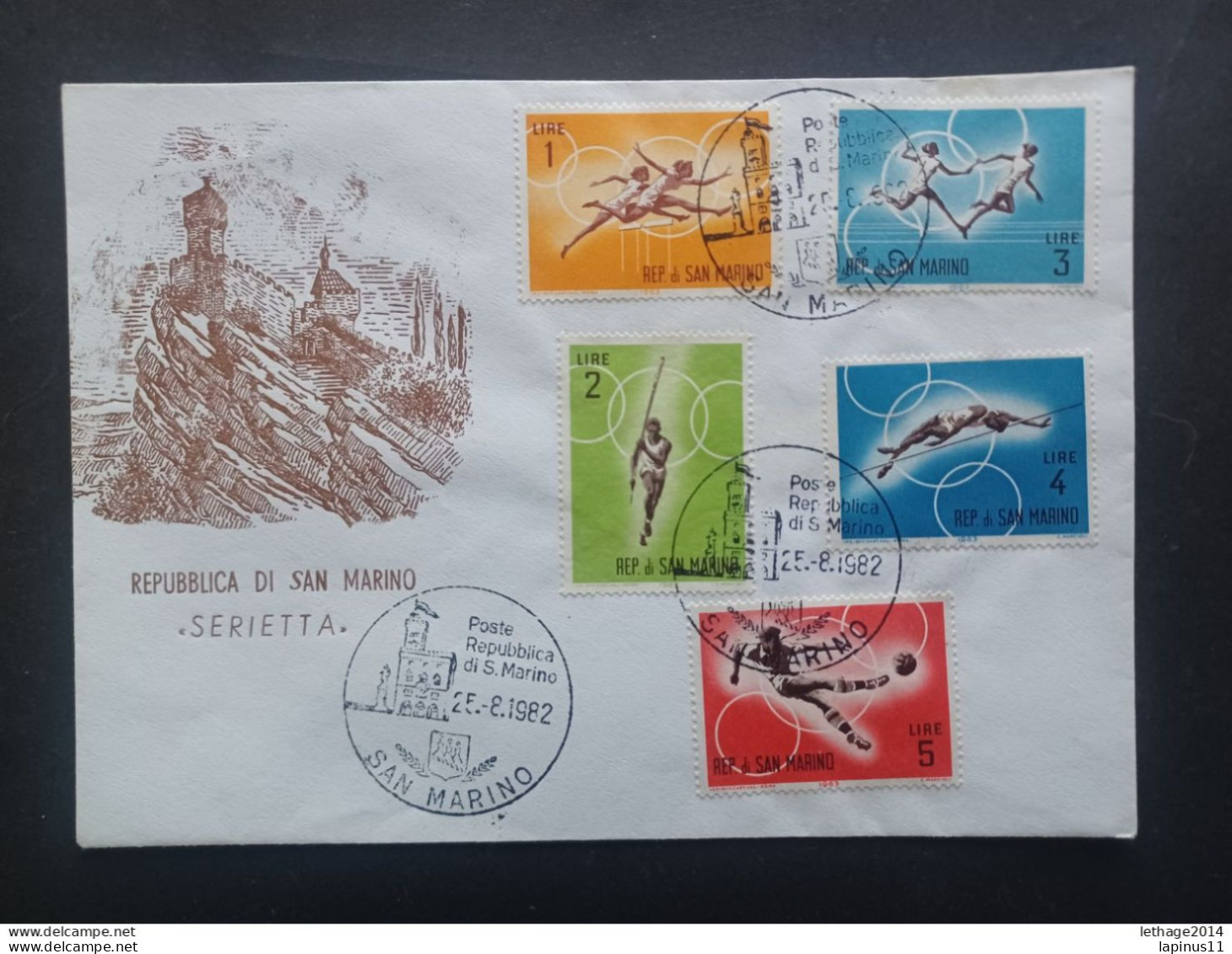 SAN MARINO FIRST DAY COVER 1963 PREOLIMPICA VERSO TOKYO - Briefe U. Dokumente