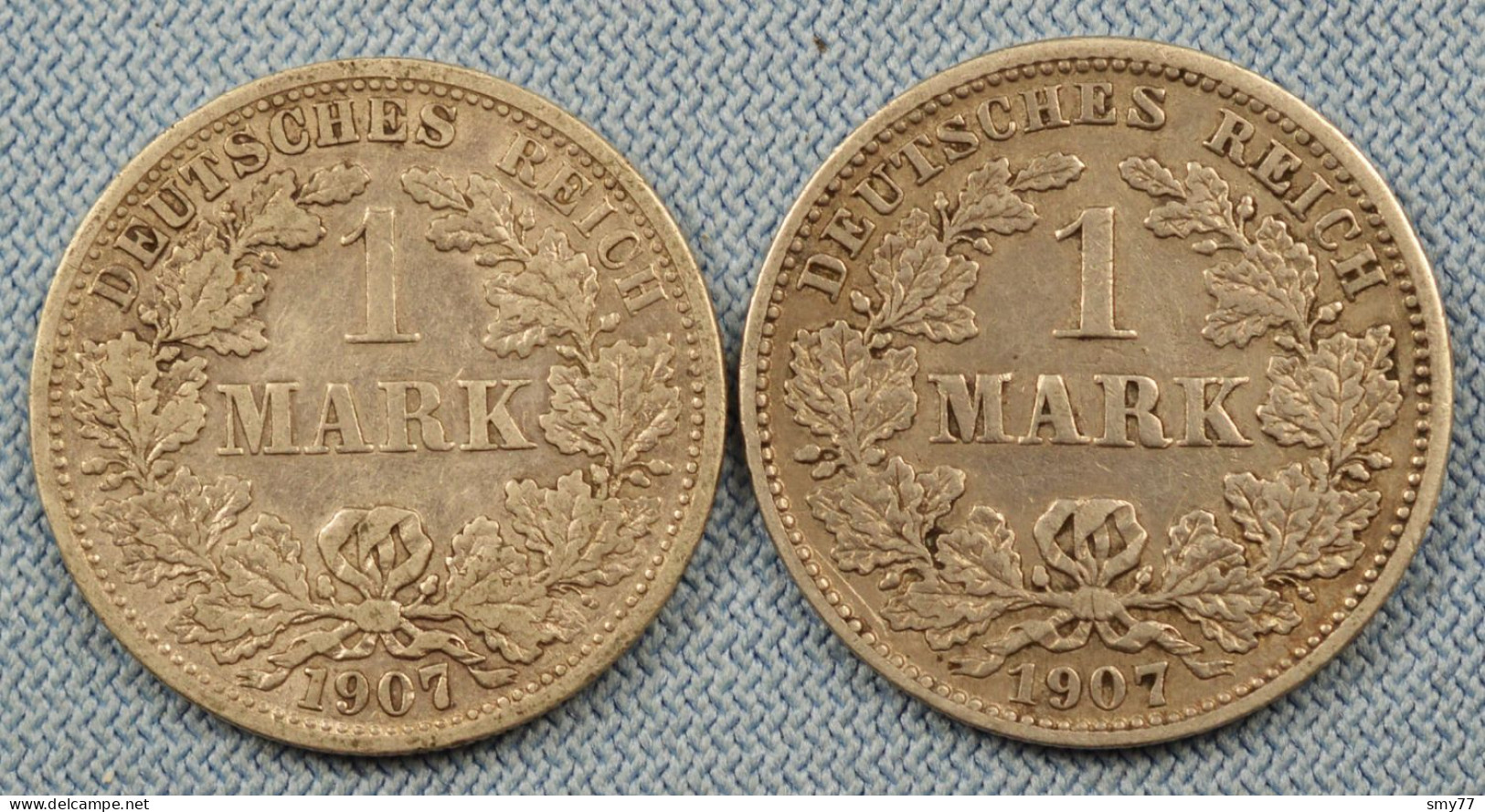 Germany / Deutschland • Lot  2x • 1 Mark • 1907 J – 1907 F • Allemagne • [24-621] - Collezioni