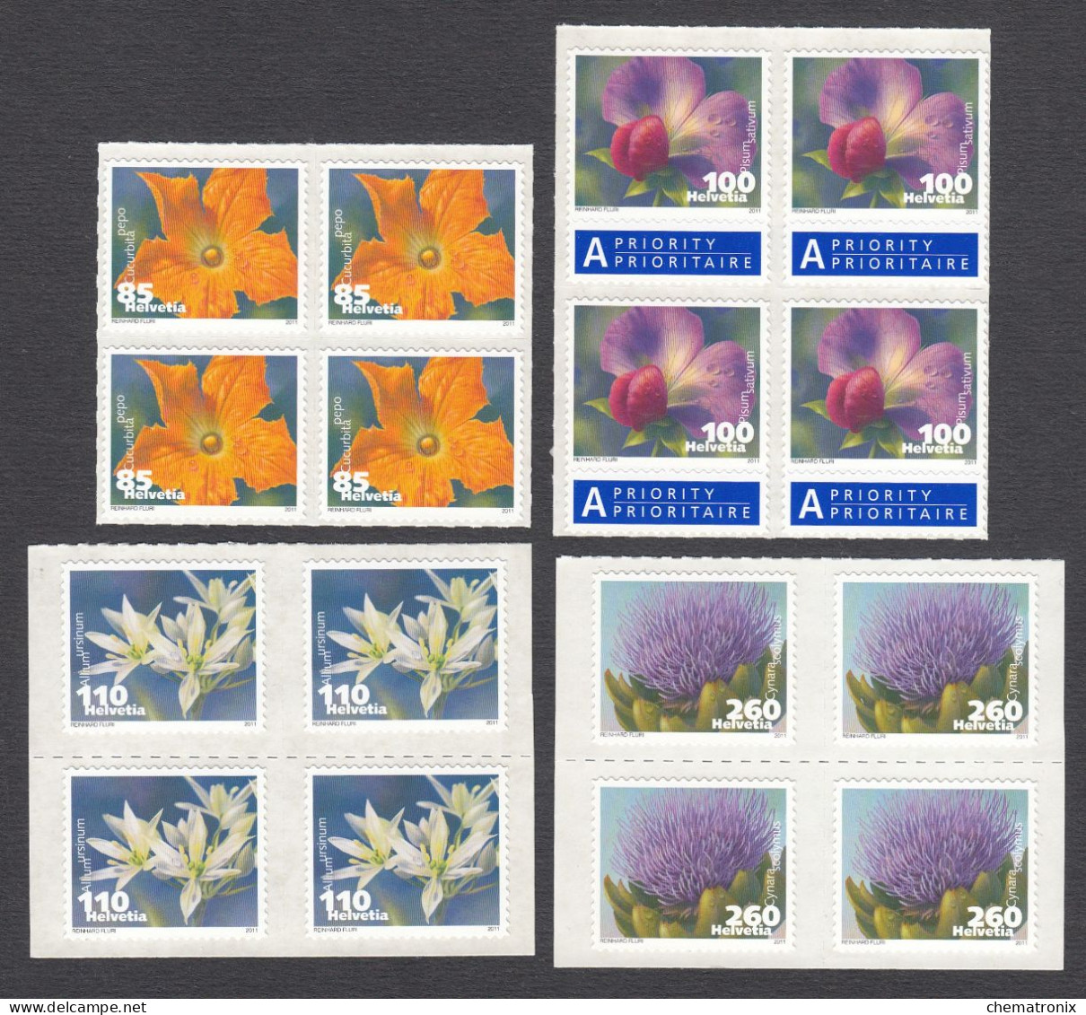 Suiza / Switzerland 2011 - Michel 2193-2196 - Blocks Of 4 ** MNH - Unused Stamps
