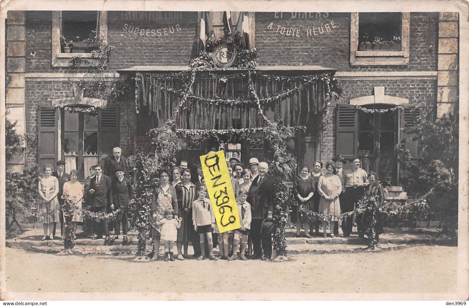 VIARMES (Val-d'Oise) - Café ?? Restaurant ?? Bourrillion Successeur ?? - Carte-Photo Georges Barraud (2 Scans) - Viarmes