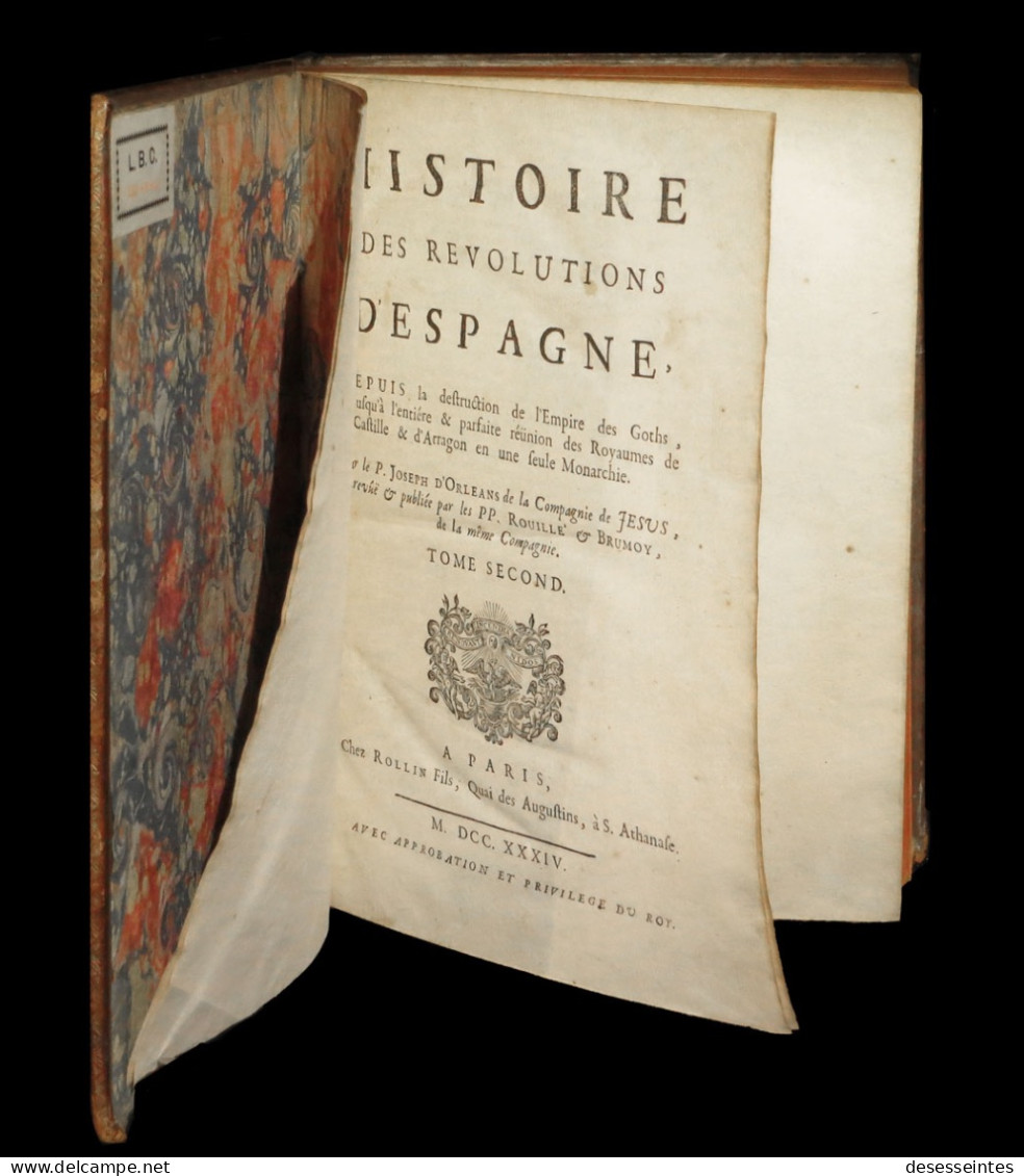 [ESPANA MADRID] D'ORLEANS (Joseph) - Histoire Des Révolutions D'Espagne. 2/2. - 1701-1800