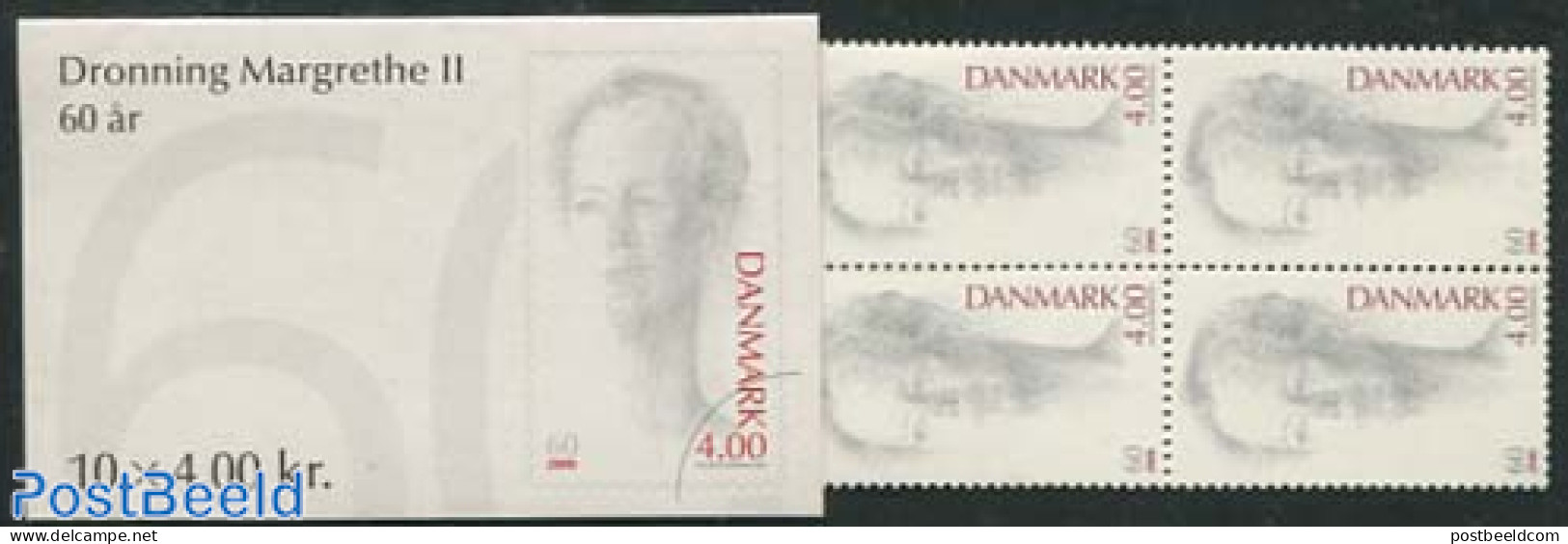 Denmark 2000 Queen Margrethe II Birthday Booklet, Mint NH, History - Kings & Queens (Royalty) - Stamp Booklets - Unused Stamps