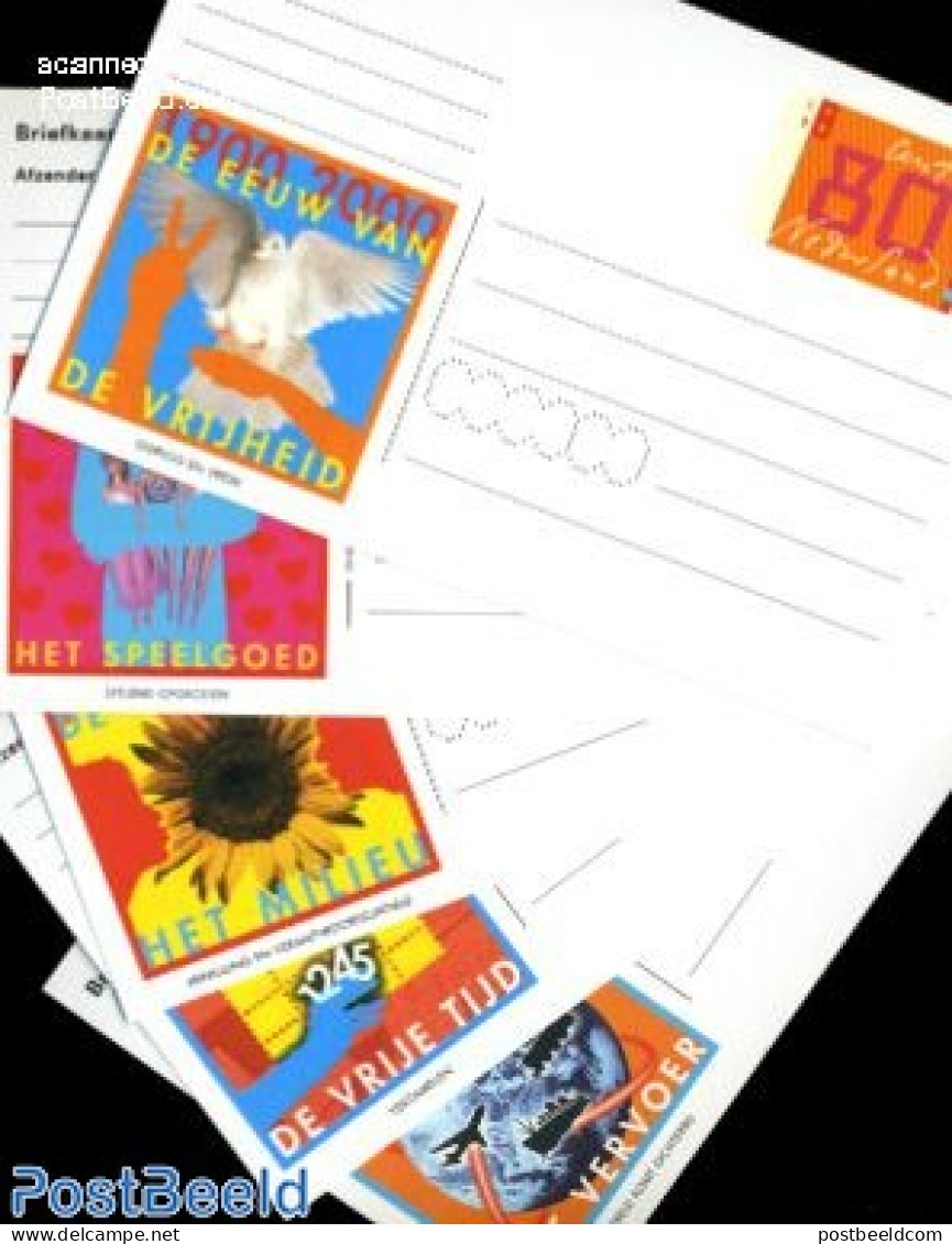 Netherlands 1999 Century Cards, Set Of 5 Cards, Unused Postal Stationary - Briefe U. Dokumente