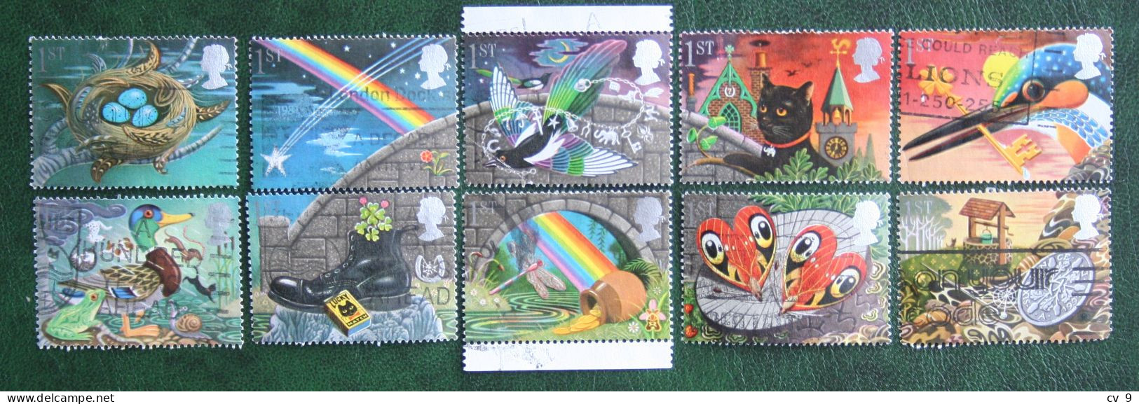 Grussmarken Greetings Bird Rainbow Mi 1310-1319 1991 Used Gebruikt Oblitere ENGLAND GRANDE-BRETAGNE GB GREAT BRITAIN - Usati