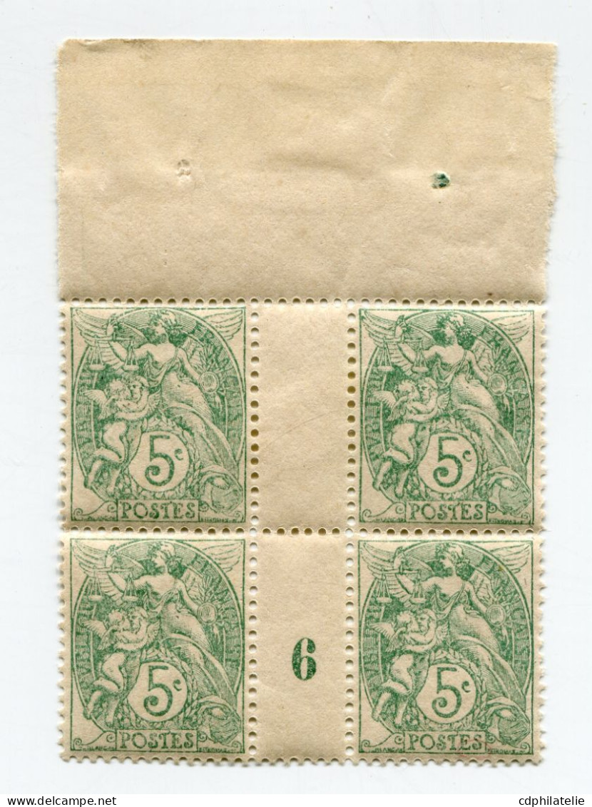 FRANCE N°111c ** TYPE BLANC EN BLOC DE 4 AVEC MILLESIME 6 ( 1906 ) - Millésime