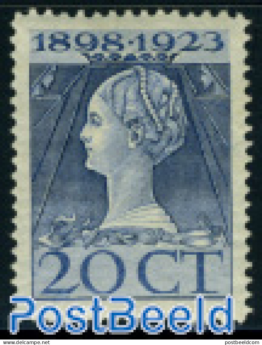 Netherlands 1923 20c, Perf. 12:12.5, Stamp Out Of Set, Unused (hinged) - Unused Stamps