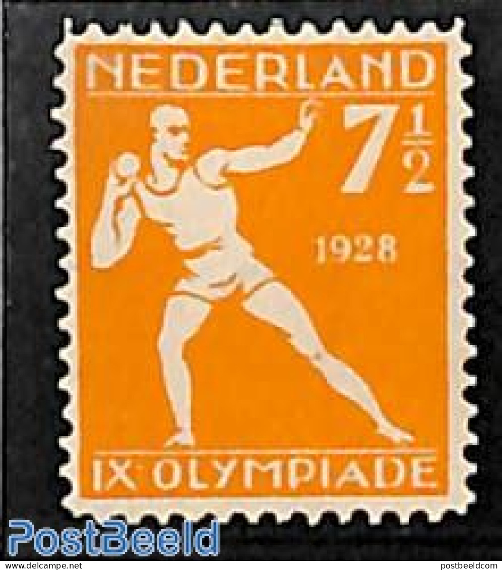 Netherlands 1928 7.5c, Athletics, Stamp Out Of Set, Mint NH, Sport - Boxing - Olympic Games - Nuovi