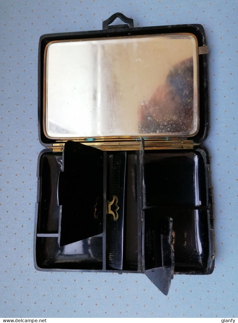 TROUSSE TOILET VINTAGE ART DECO ANNI '30 IN BAKELITE NERA MOLTO BELLA VANITY BOX - Altri & Non Classificati