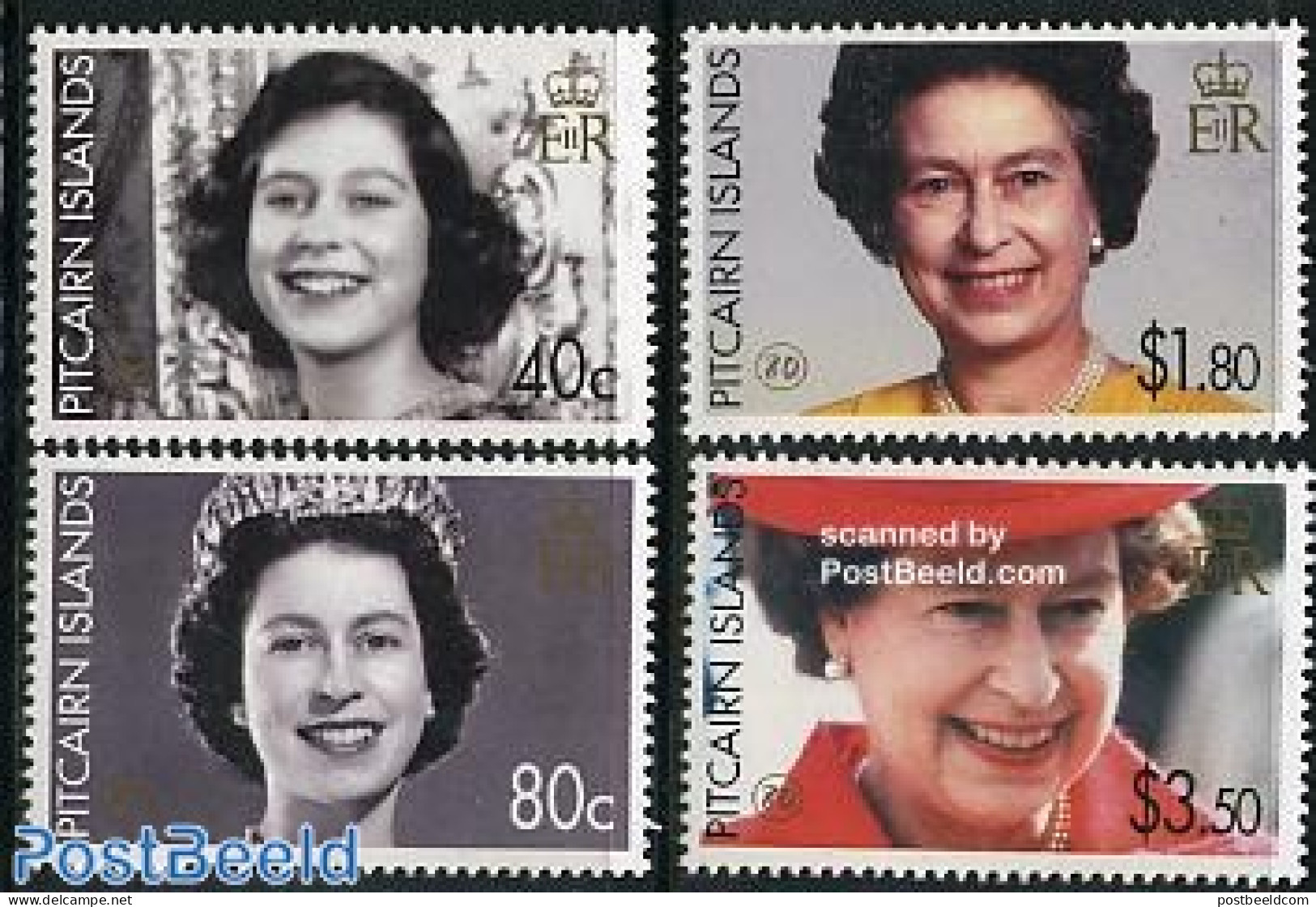 Pitcairn Islands 2006 Elizabeth II 80th Anniversary 4v, Mint NH, History - Kings & Queens (Royalty) - Familias Reales