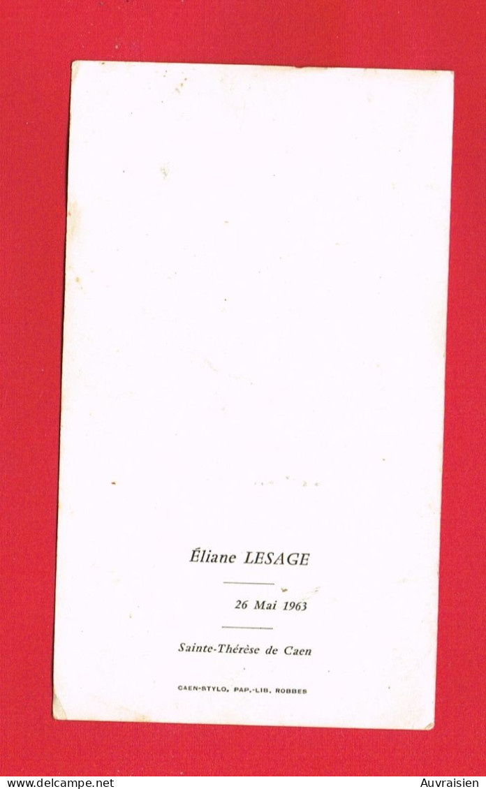 Image Pieuse ... Généalogie ... Communion De Eliane LESAGE Sainte Thérèse De CAEN Calvados - Communion