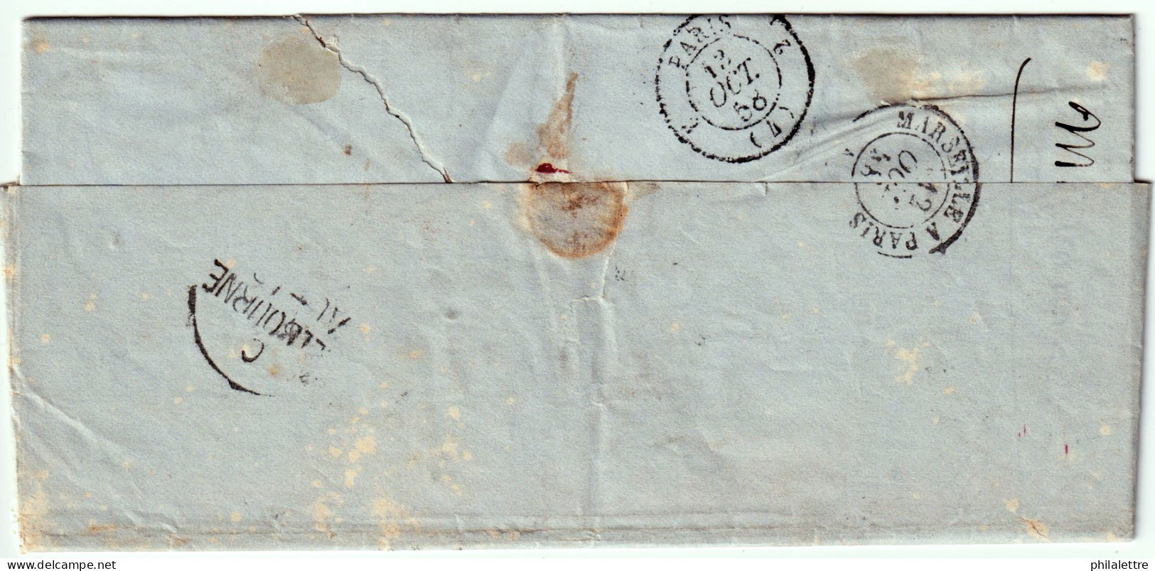 AUSTRALIA / VICTORIA - 1858 SG32a 6d Dull Orange On EL From Melbourne To Paris, France - Covers & Documents