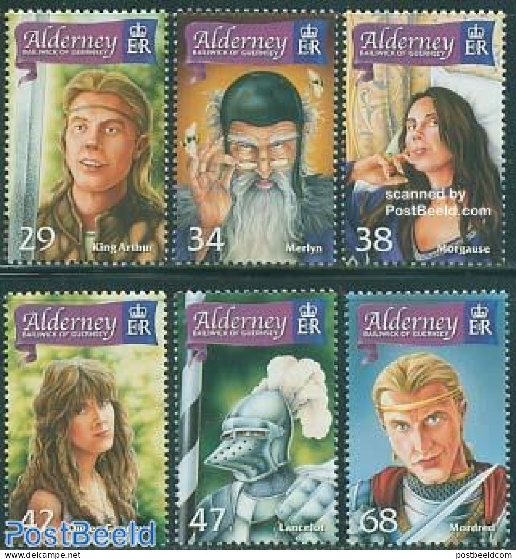 Alderney 2006 The Once And Future King 6v, Mint NH, History - Knights - Art - Authors - Escritores
