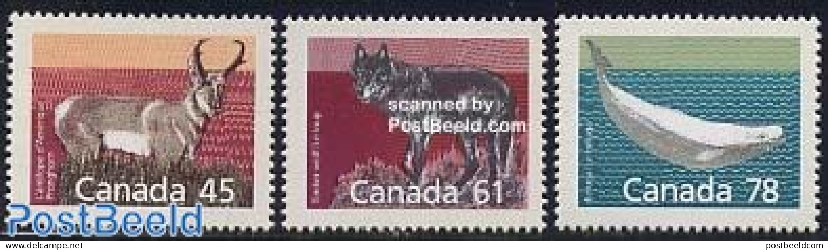 Canada 1990 Mammals 3v, Mint NH, Nature - Animals (others & Mixed) - Sea Mammals - Unused Stamps