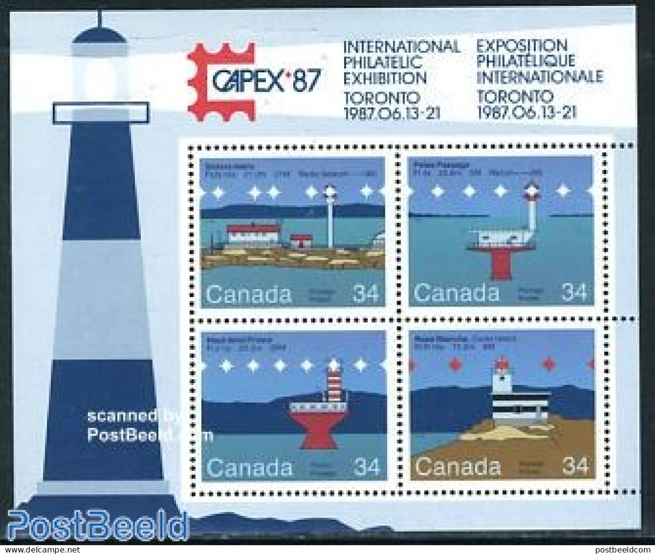 Canada 1985 Capex/lighthouses S/s, Mint NH, Various - Lighthouses & Safety At Sea - Unused Stamps