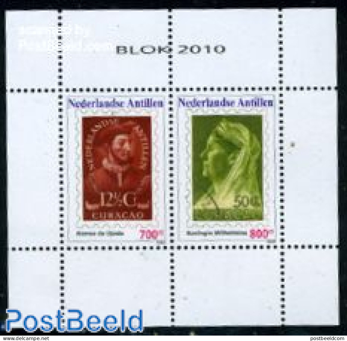 Netherlands Antilles 2010 Stamps From The Past S/s, Mint NH, Stamps On Stamps - Timbres Sur Timbres