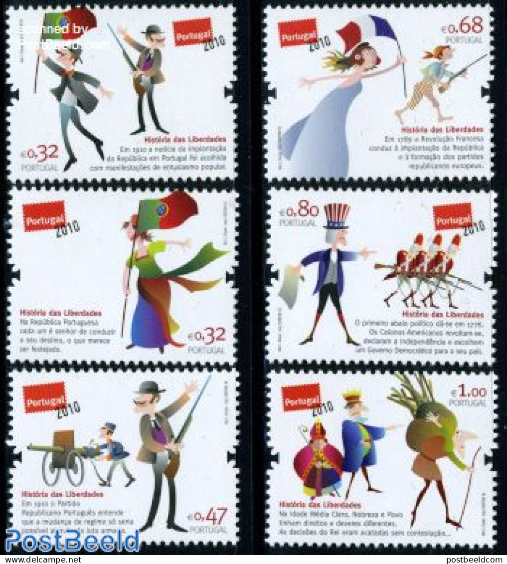 Portugal 2010 History Of Revolution 6v, Mint NH, History - History - Unused Stamps