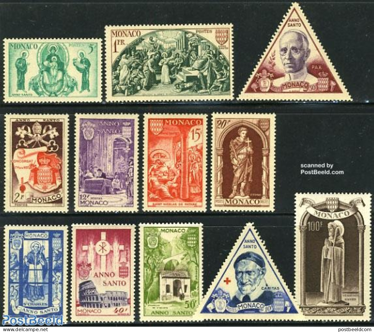 Monaco 1950 Holy Year 12v, Mint NH, Religion - Religion - Saint Nicholas - Nuevos