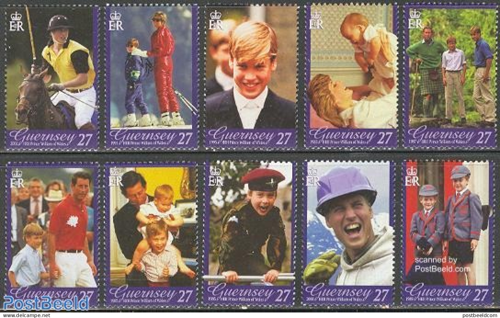 Guernsey 2003 Prince William 10v, Mint NH, History - Nature - Kings & Queens (Royalty) - Horses - Familias Reales