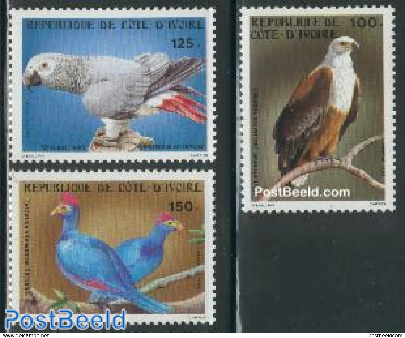 Ivory Coast 1983 Birds 3v, Mint NH, Nature - Birds - Birds Of Prey - Parrots - Unused Stamps