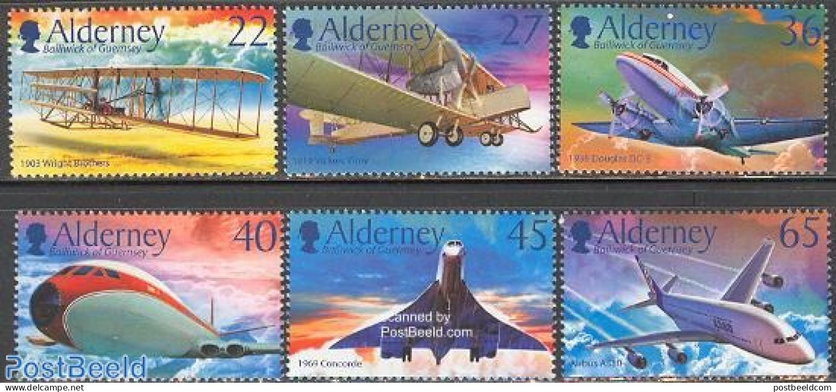 Alderney 2003 Aviation History 6v, Mint NH, Transport - Concorde - Aircraft & Aviation - Concorde