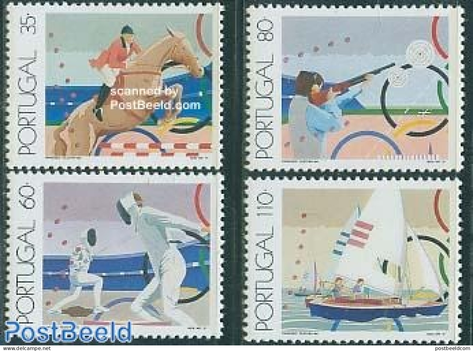 Portugal 1991 Olympic Sports 4v, Mint NH, Nature - Sport - Horses - Fencing - Sailing - Shooting Sports - Sport (other.. - Nuovi
