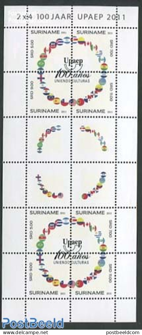 Suriname, Republic 2011 100 Years UPAEP M/s, Mint NH, History - Flags - U.P.A.E. - Surinam