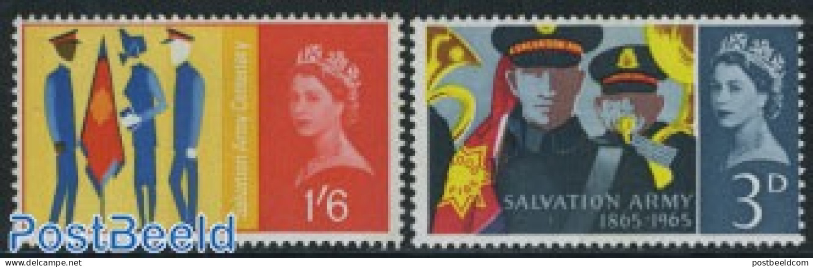 Great Britain 1965 Salvation Army 2v, Phosphor, Mint NH, Various - Salvation Army - Unused Stamps