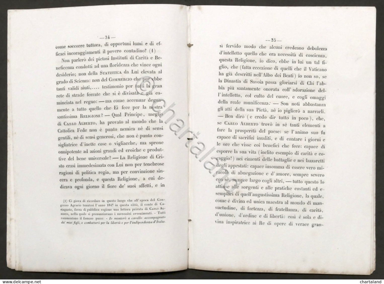 Pei Funerali Di Re Carlo Alberto - Orazione Del Prof. De Agostini - Casale 1849 - Other & Unclassified