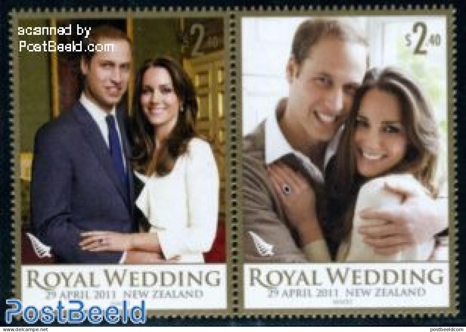 New Zealand 2011 Royal Wedding 2v , Mint NH, History - Kings & Queens (Royalty) - Ungebraucht