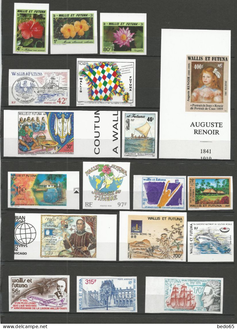 LOT  WALLIS ET FUTUNA NON DENTELE NEUF** LUXE SANS CHARNIERE / Hingeless / MNH / Cote 224€ - Imperforates, Proofs & Errors