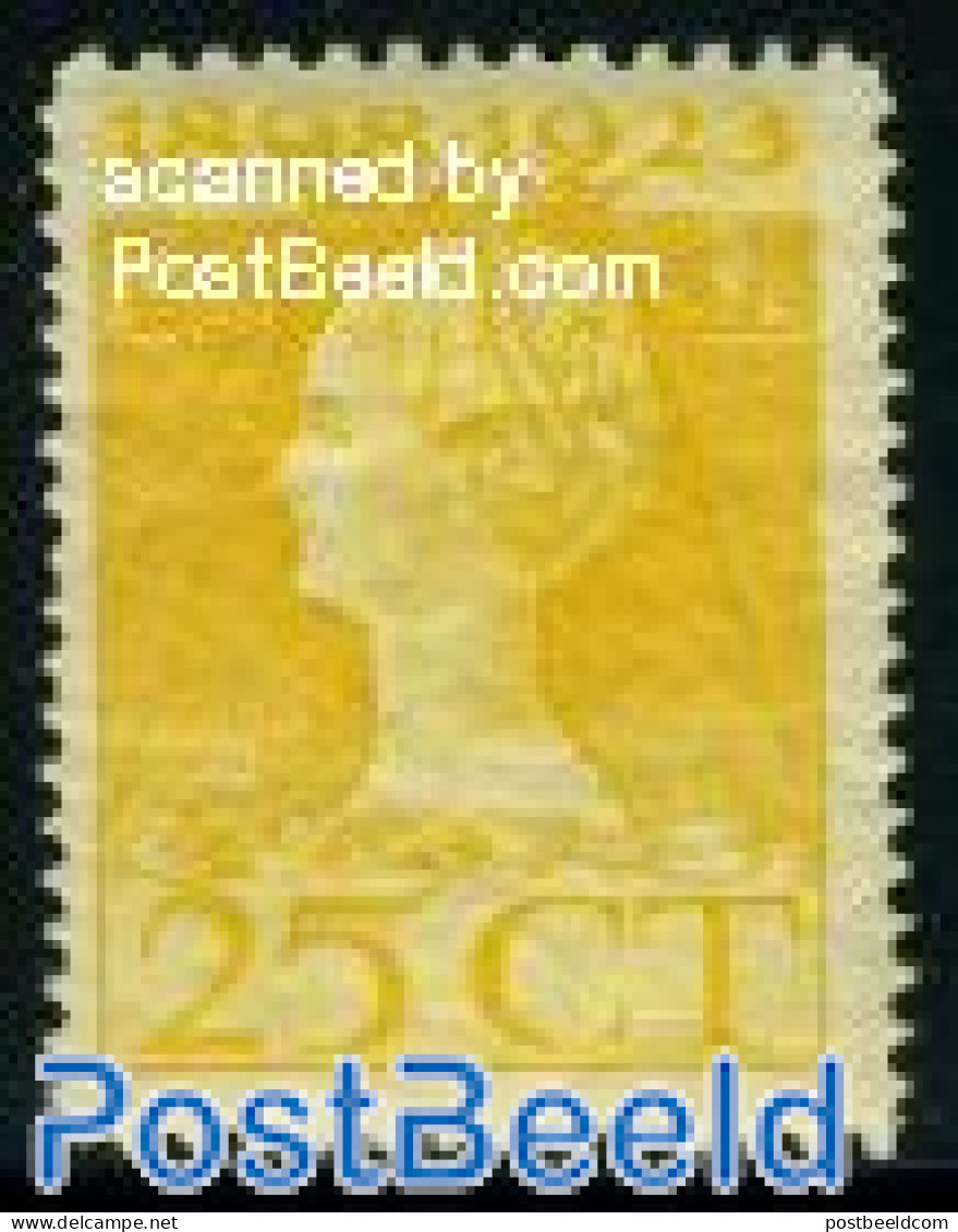 Netherlands 1923 25c, Perf. 11x12.5, Stamp Out Of Set, Unused (hinged) - Ongebruikt