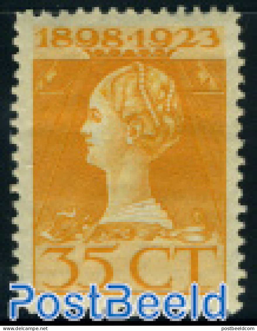 Netherlands 1923 35c, Perf. 11x11.5, Stamp Out Of Set, Unused (hinged), History - Kings & Queens (Royalty) - Ongebruikt