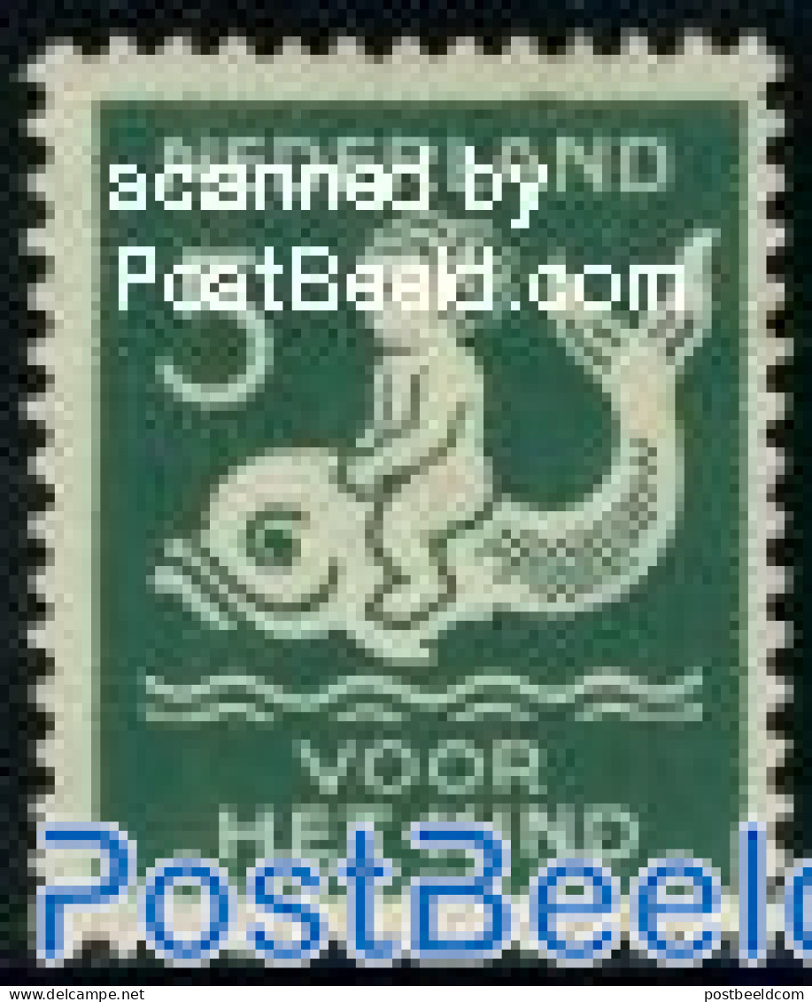 Netherlands 1929 5+3c, Child On Dolphin, Mint NH, Nature - Fish - Unused Stamps