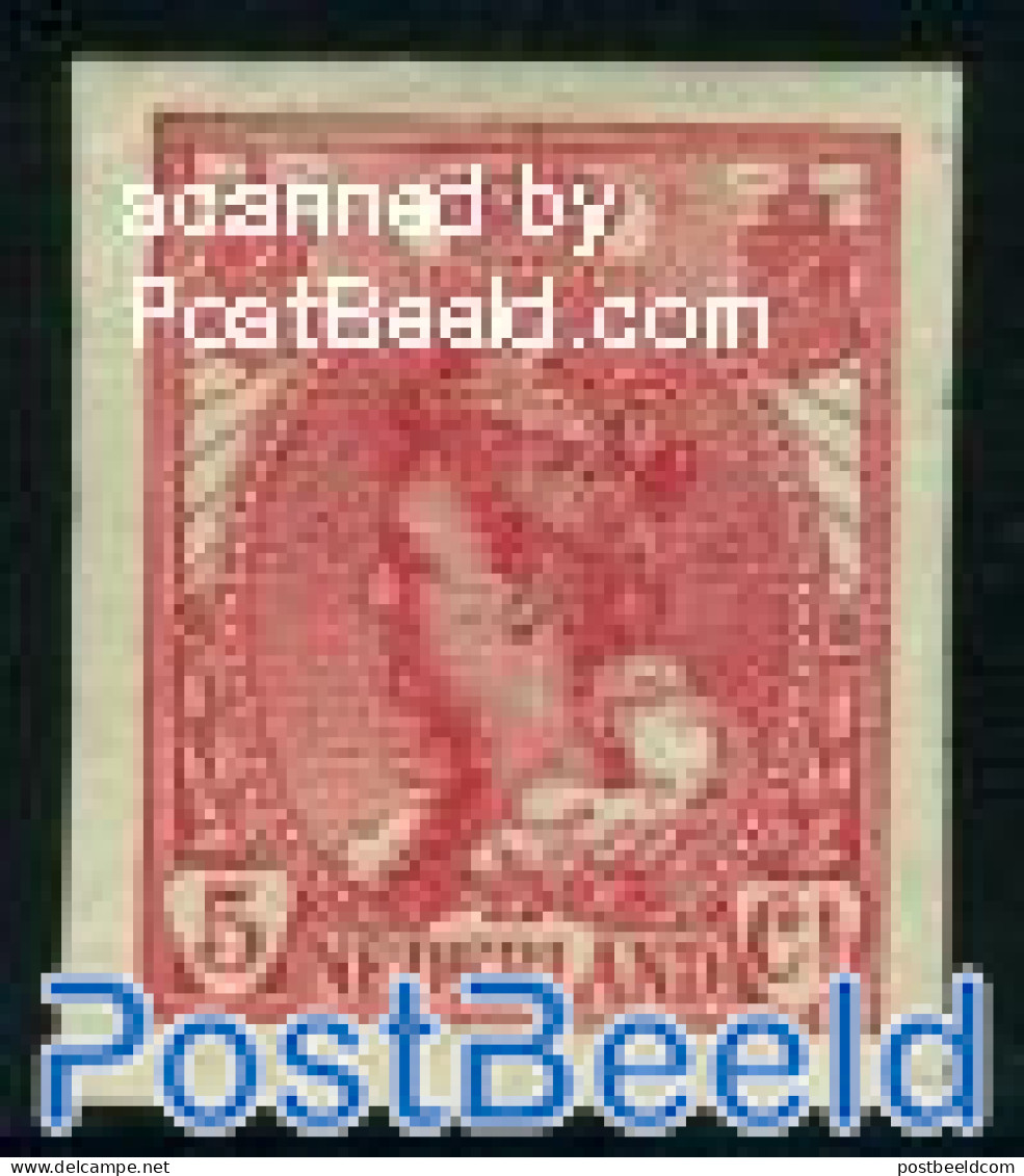 Netherlands 1923 5c Red, Imperforated, Stamp Out Of Set, Mint NH - Ongebruikt