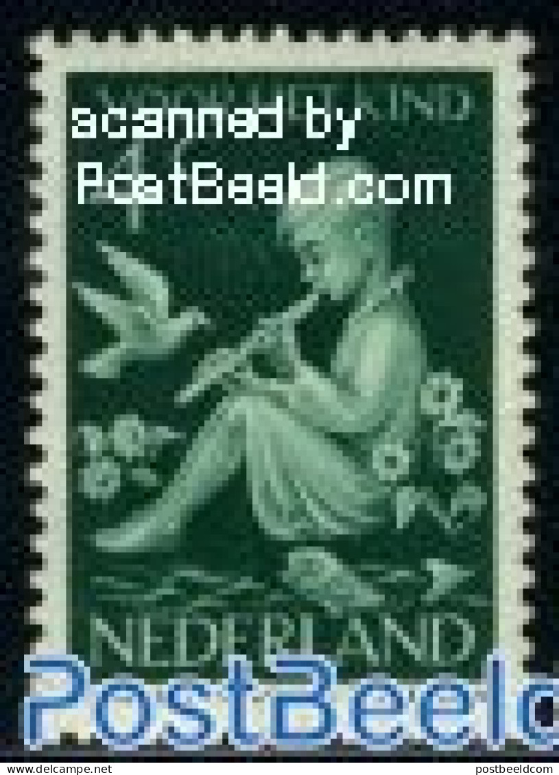 Netherlands 1938 4+2c, Stamp Out Of Set, Mint NH, Nature - Performance Art - Birds - Flowers & Plants - Music - Unused Stamps