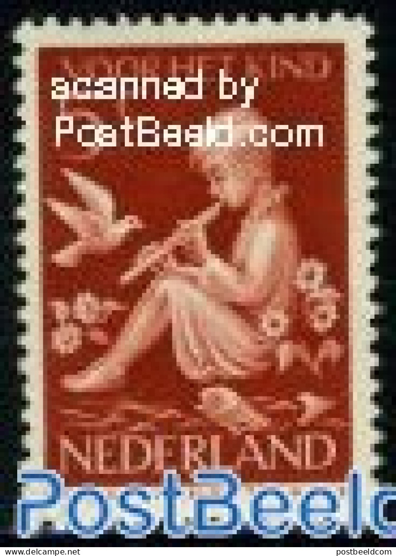 Netherlands 1938 5+3c, Stamp Out Of Set, Mint NH, Nature - Performance Art - Birds - Flowers & Plants - Music - Nuovi