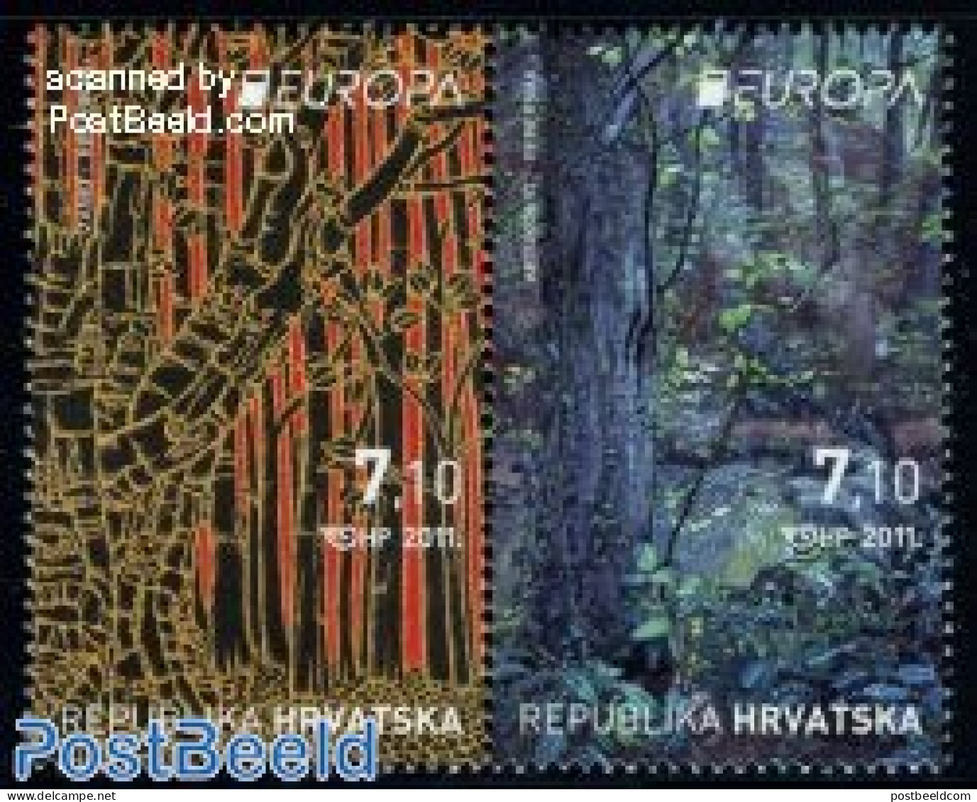 Croatia 2011 Forests 2v [:], Mint NH, History - Nature - Europa (cept) - Trees & Forests - Rotary, Lions Club