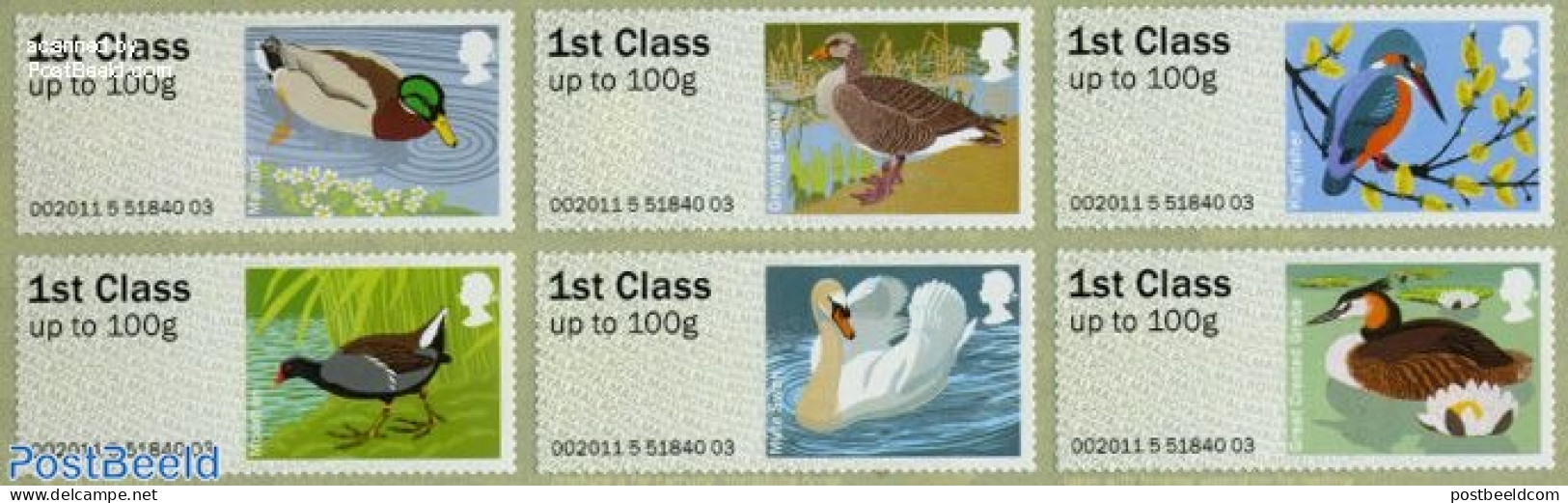 Great Britain 2011 Post & Go, Birds Of Britain III 6v S-a, Mint NH, Nature - Birds - Ducks - Unused Stamps