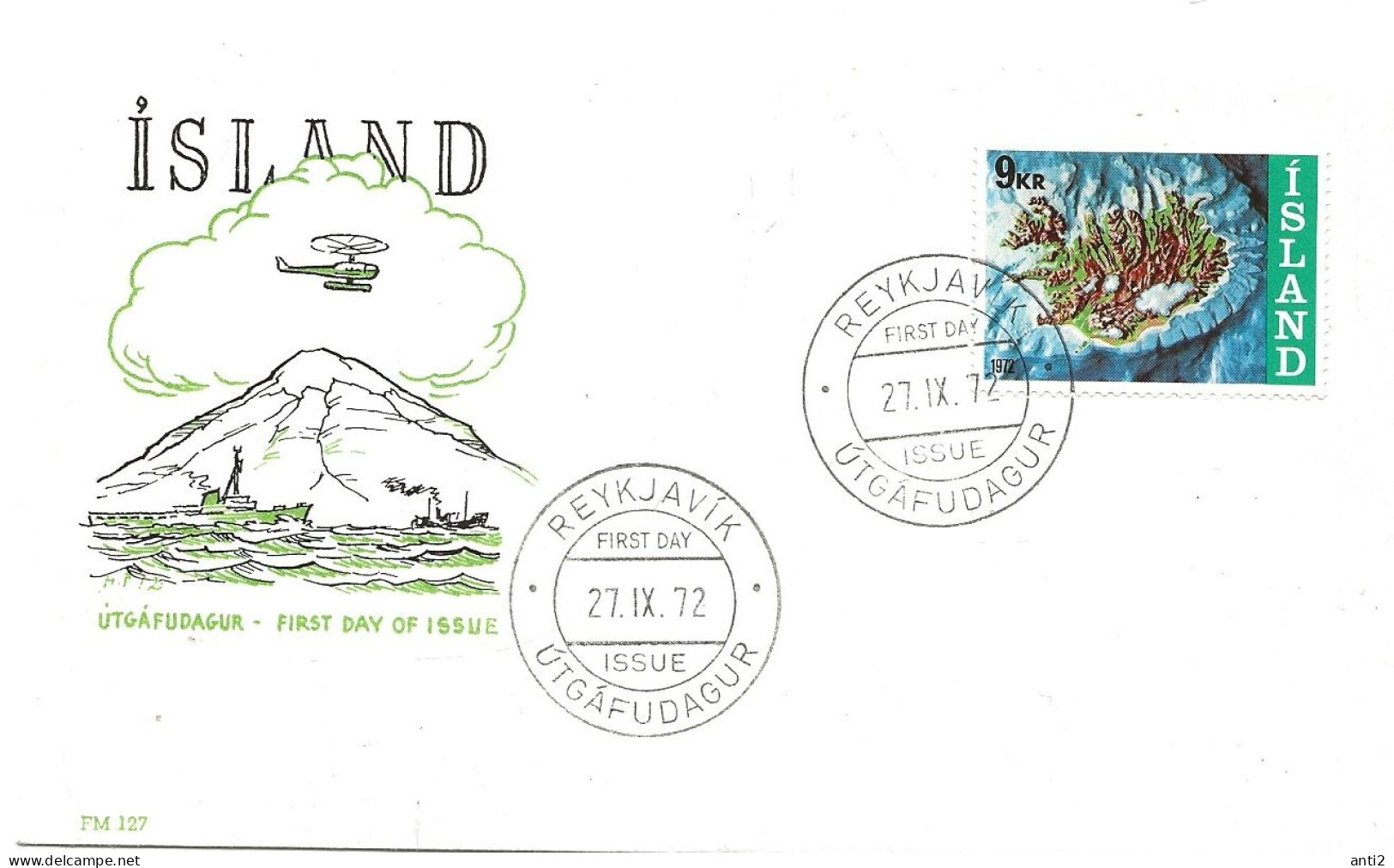 Island Iceland  1972 Iceland's Continental Shelf. Mi 468 FDC - Cartas & Documentos